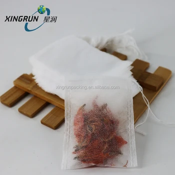 2024 Best sell drawstring pla nonwoven fabric cornstarch Corn fiber tea filter bag  with tag