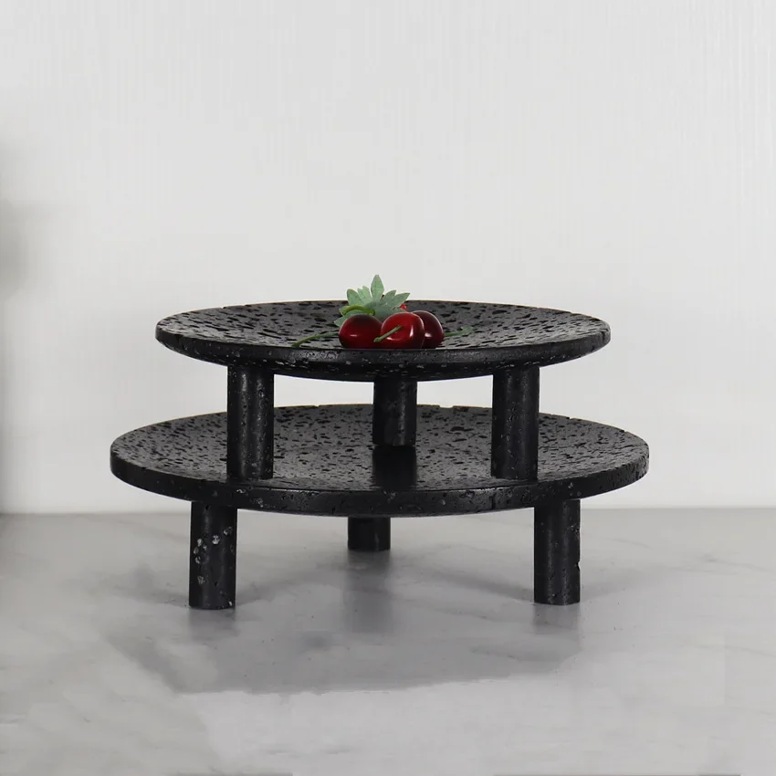 product nordic style natural stone small simple round table coffee table sofa side balcony bedroom simple rental room living room-1