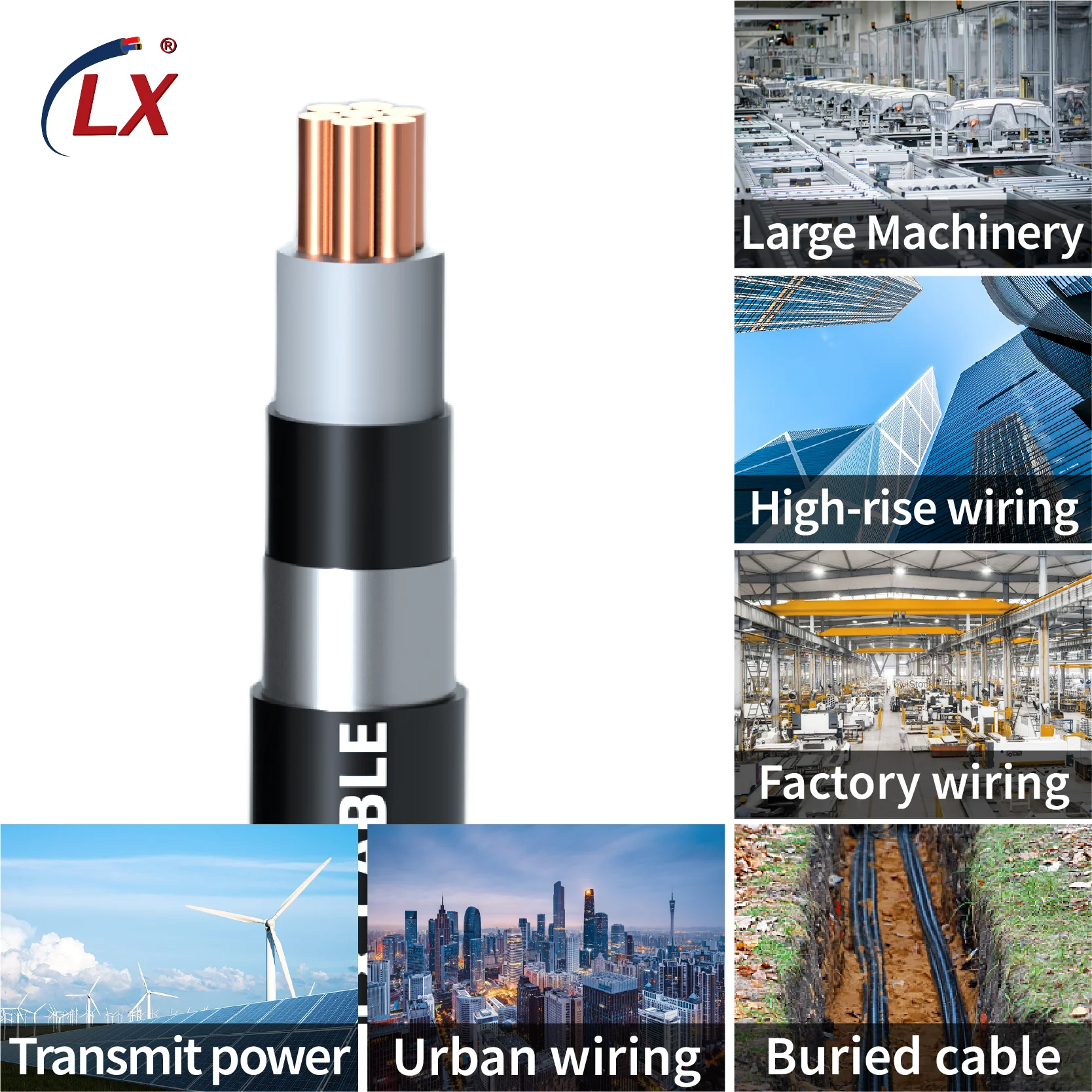 Factory Directly Supply PVC Ztt 132 Kv Underground Aluminum Electric Wire Origin Iso Manufacturer Power Cable