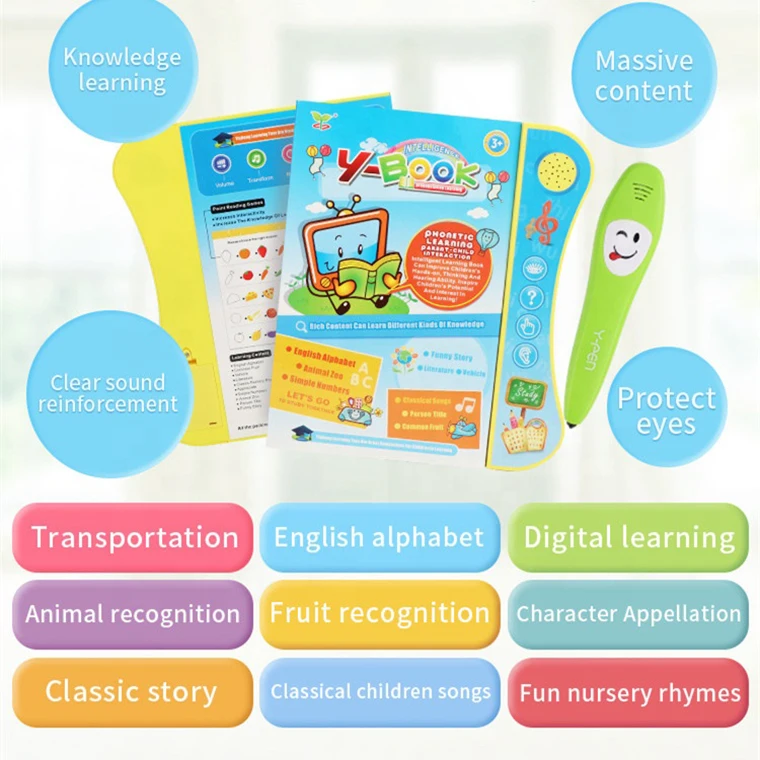 
 ABS Chinese English Voice Audio Kids Education Learning Books Talking Pen Talking Book  
