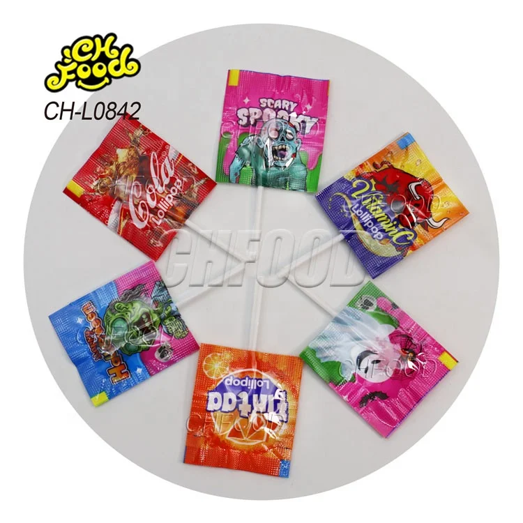 China Manufacturer Fruity Flavor Mini Flat Lollipop Hard Candy Sweets Wholesale Halal Candy Hallowmas and Easter Festival Candy