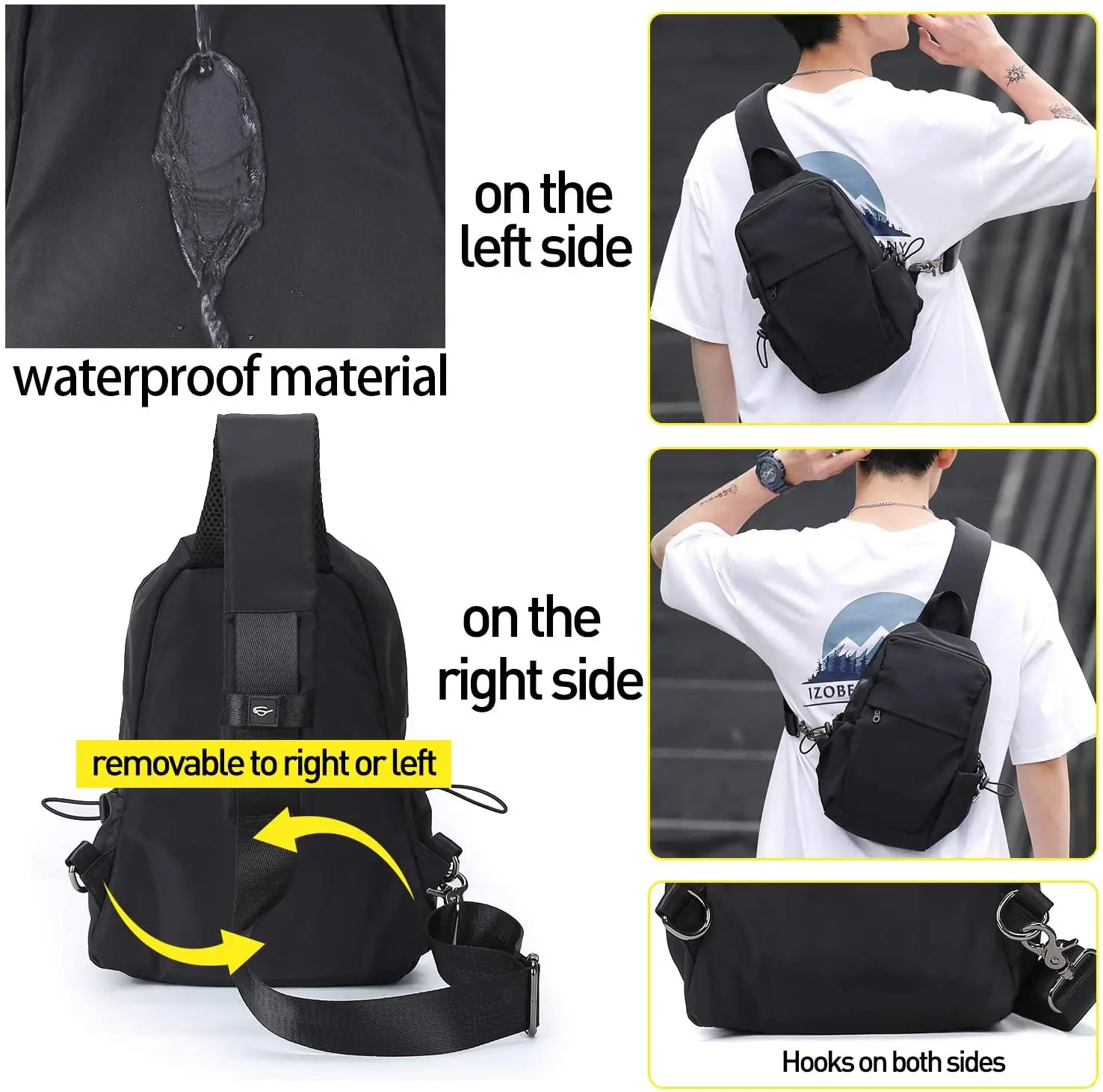 DXTKWL Monogram Initial Letter B Sling Crossbody Bag for Women Men, Sling  Backpack Travel Hiking Casual Daypack Chest Bag Purse Shoulder Bag