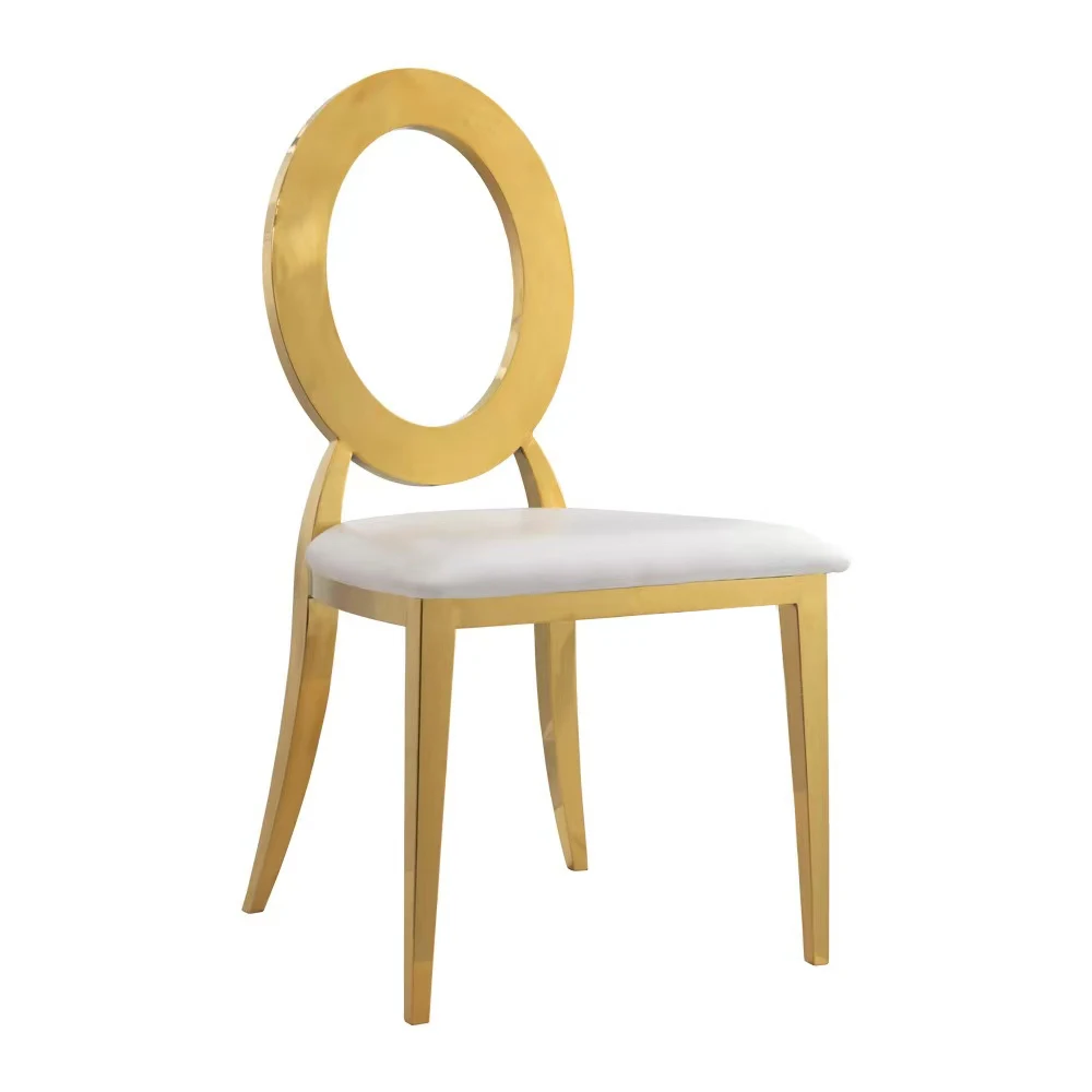 Luxury Furniture Gold Metal Banquet Chairs Stainless Steel Event