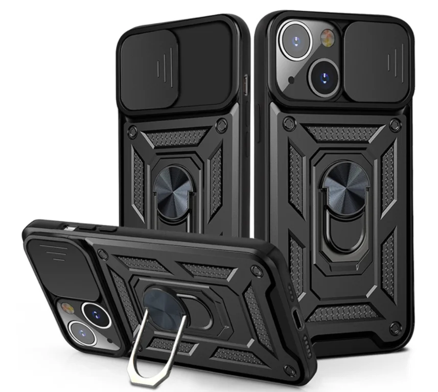 2in1 with Build in Screen Protector TPC and PC Drop Crash Shock Resistance Phone Holder Mobile Phone Cover Shockproof