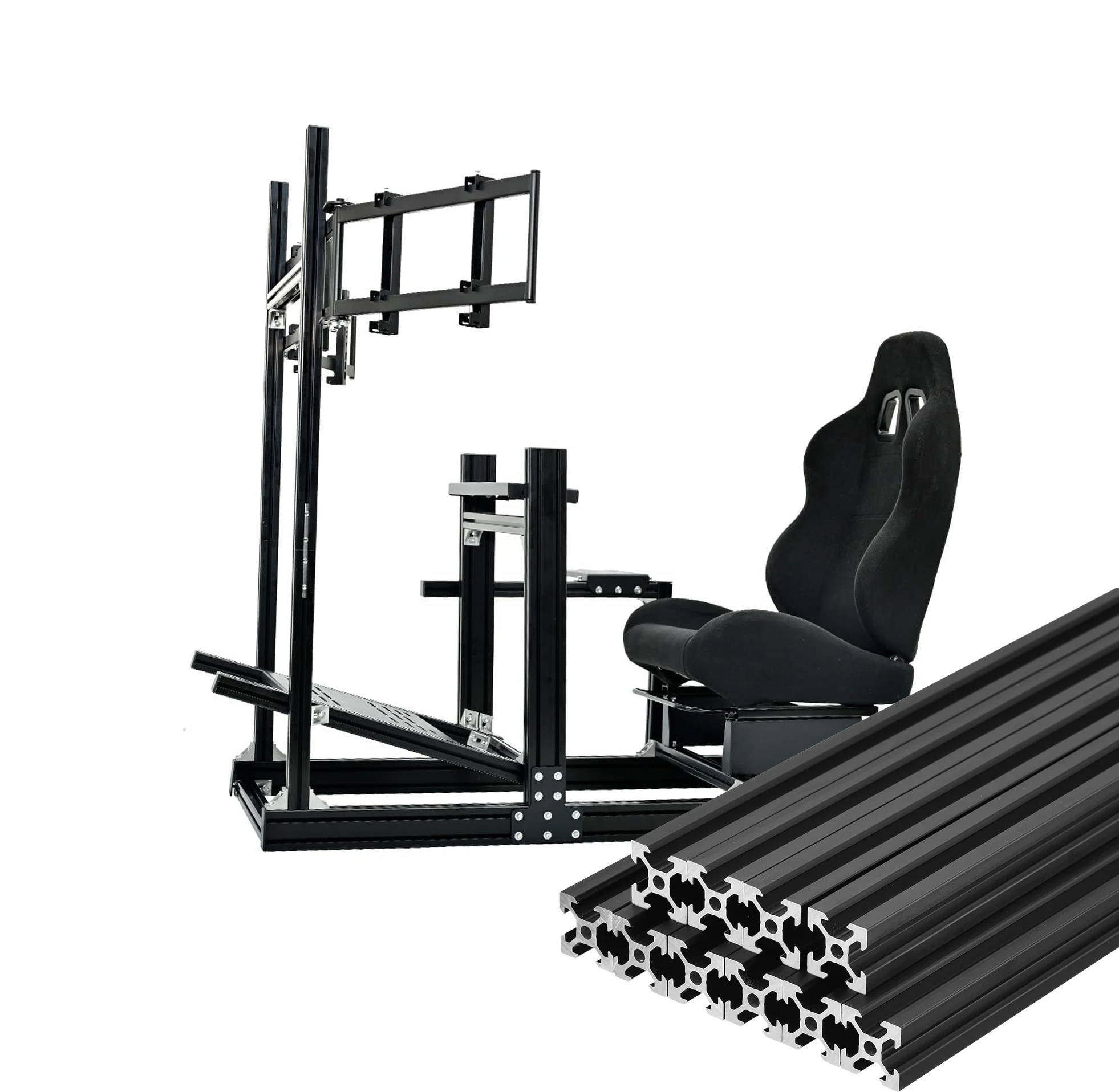 Customized Aluminum Profile 3090 4080 Game Driving Simulator Steering Wheel Bracket Simracing Chair Sim Rig Sim Racing Cockpit