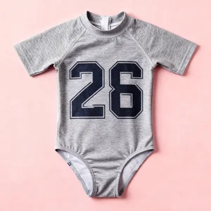 OEKO TEX OEM ODM Children Beachwear Fashion Little Kid Swimsuit Short Sleeve Boys Girls One-piece Swimwear