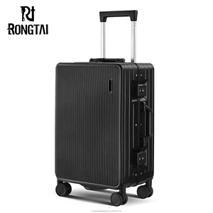 Manufacturer Luxury Modern Aluminium Frame ABS+PC Business Airport Trolley Luggage Durable Metal Suitcase TSA Lock Cartoon Style