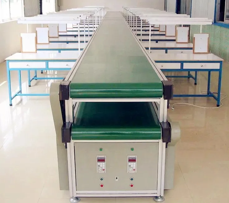 Hongrui Attached Independent Working Tables Type Belt Conveyor Assemble Line For Electronics