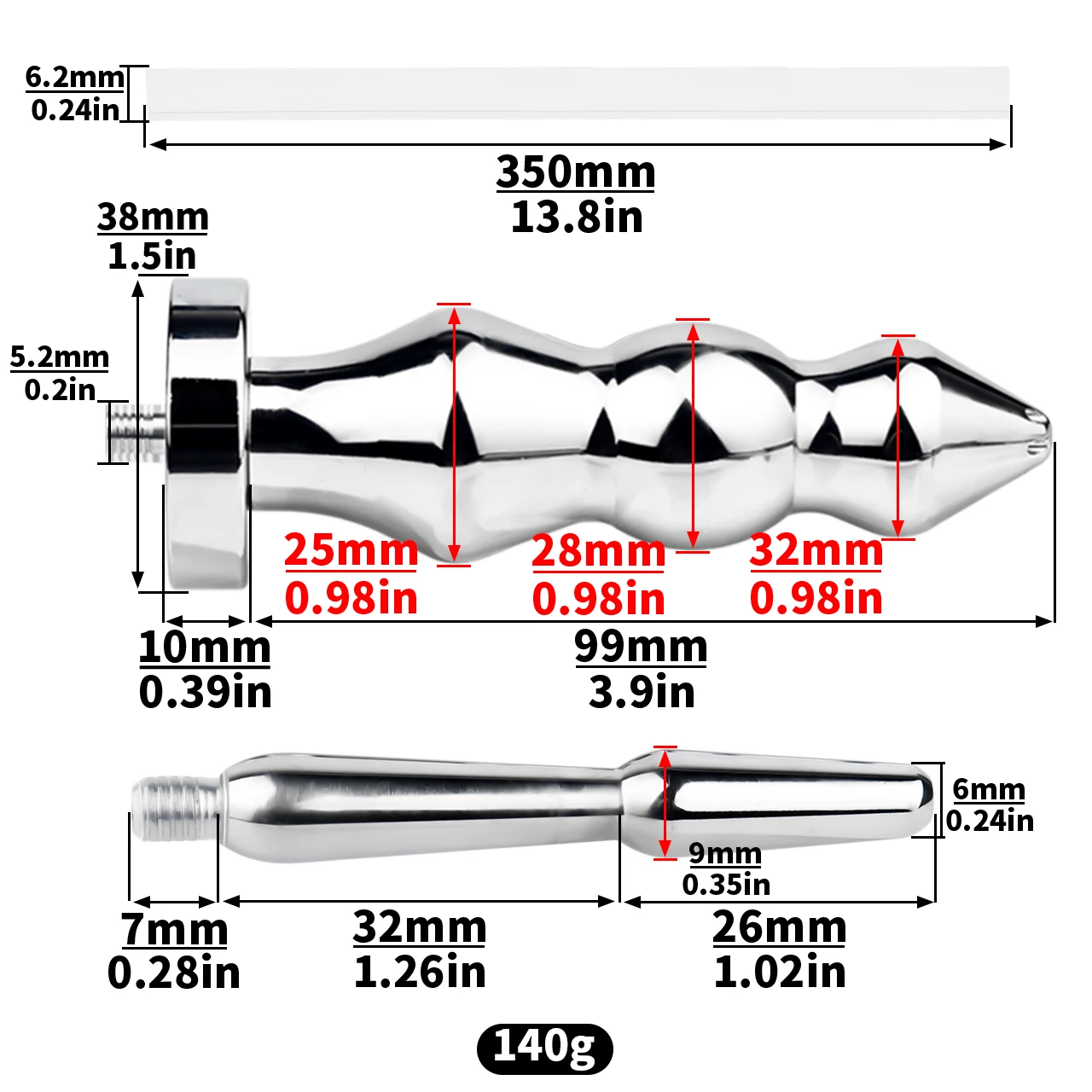 anal plug tube Hollow-Anal-Butt-Plug-Deep-Tunnel-Probe-Anus-Spreader-Speculum-Dilator-Vaginal main image 1
