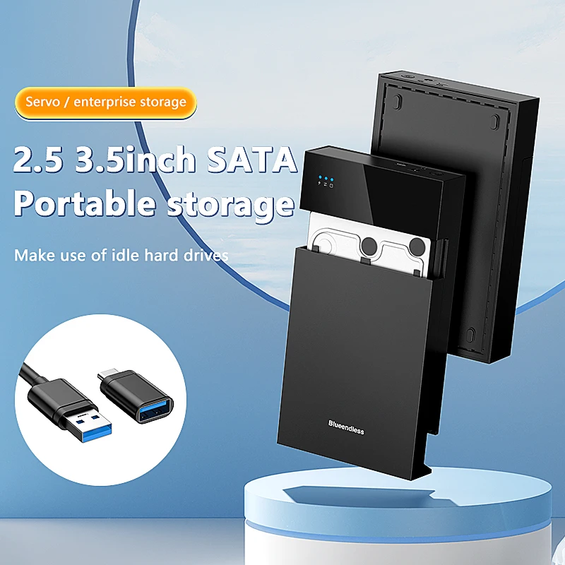 Blueendless Portable Hard Drive Enclosure USB C