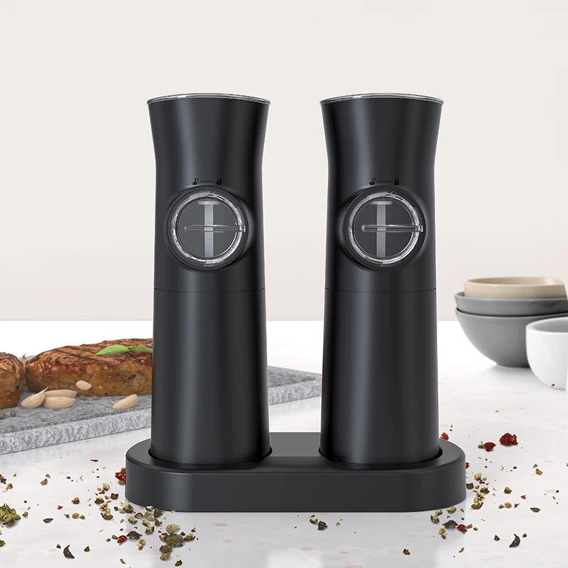 Amazon Best Seller Electric Salt Grider Ceramic Burr Pepper Grinders One Handed Salt Pepper Mill