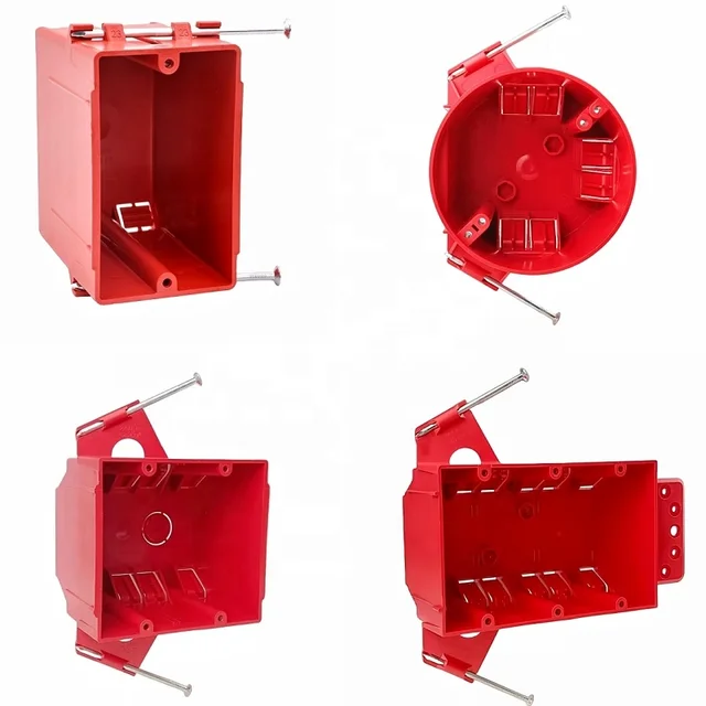 Free Sample 2 Hours Fire Rated PVC 1-4 Gang New work Nail-on Wall Electrical Outlet Box