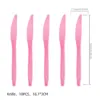 Pink -10pcs plastic knife