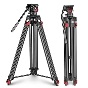 NEEWER Professional Heavy Duty Video Tripod 77 Inches Aluminum Alloy + 360 Degree Fluid Drag Head,Quick Shoe Plate/Bubble Level