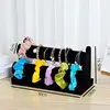 ชั้นวางโชว์สร้อยข้อมือกำมะหยี่สีดำ แบบสองแถว ถอดประกอบได้