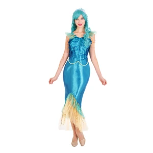 Adult Mermaid Princess Costume Women's Dress Comfortable Breathable Polyester Stage Performance Halloween Costume