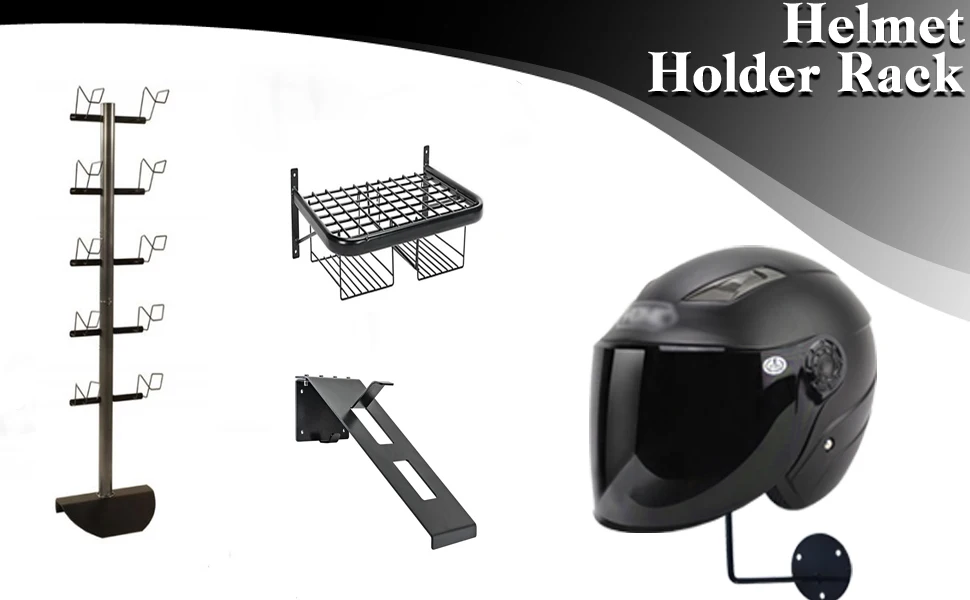 Jhmech Save Spacing 3mm Galvanised Steel Wall Mounted Helmet Holder