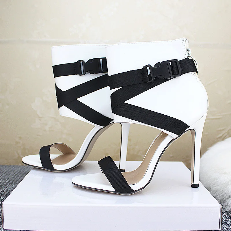 Red Stiletto Fish Mouth Sandals Shoes Women