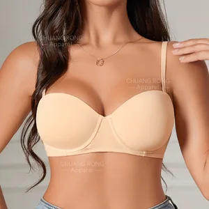 European American Summer Traceless Fixed Cup Bras Women's Plus Size Sexy Gather-Up Adjustable Beautiful Back Anti-Sagging