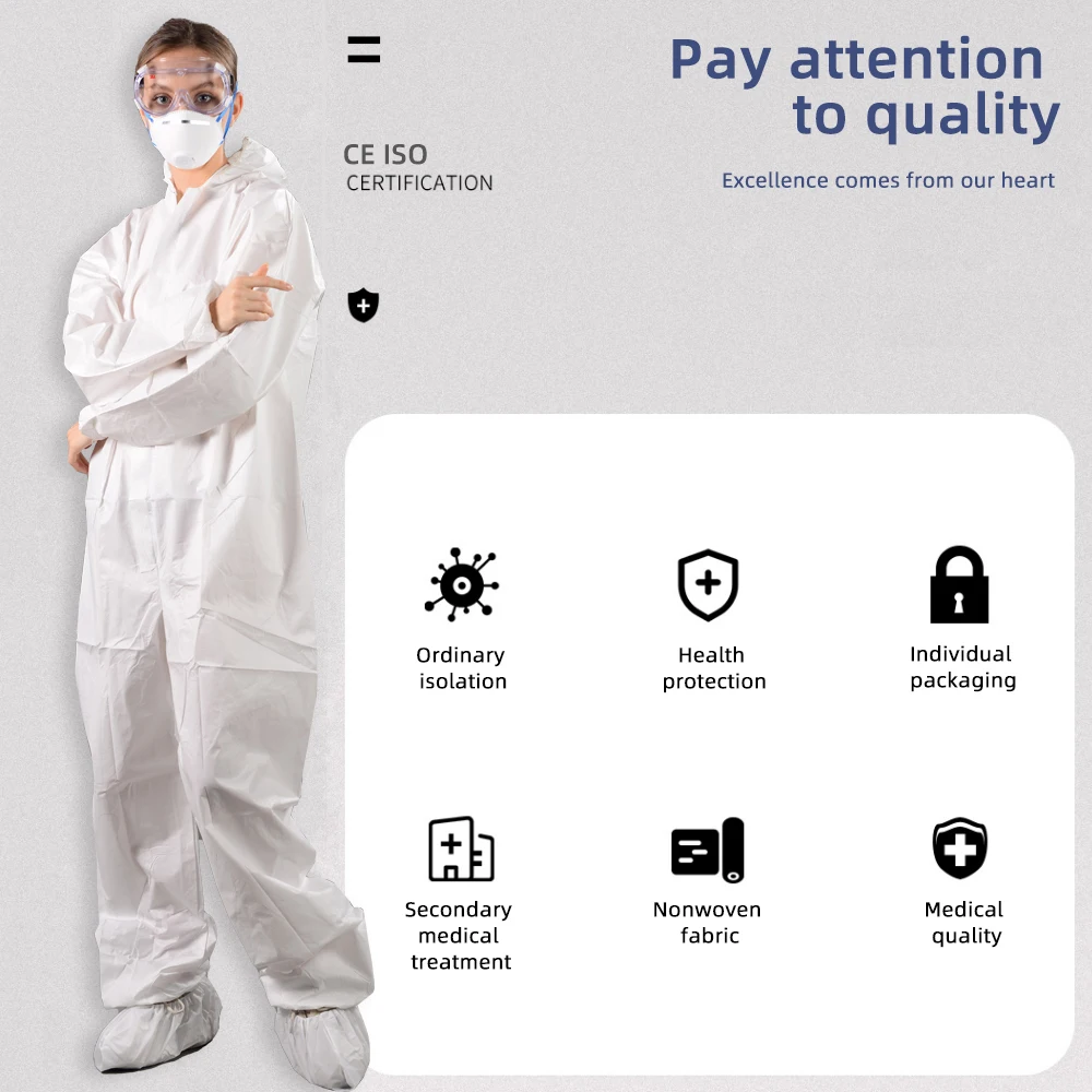 Free Sample  Disposable Microporous Coverall Plastic Waterproof Overall Oil WorkWear Uniform Coveralls