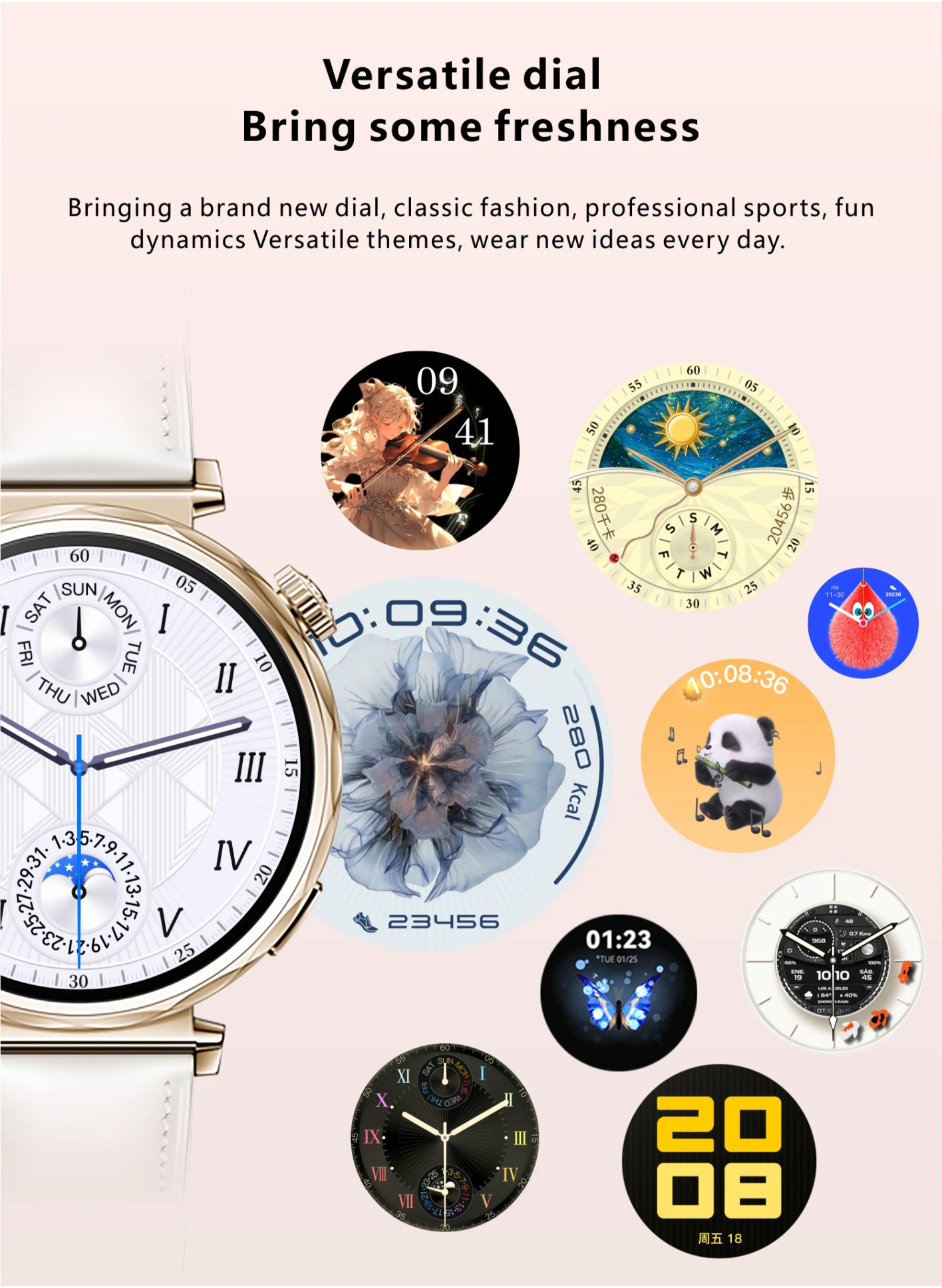 Latest Model Round Dial Smart Watch S6 Mini 1.32inch Amoled 3D UI Screen Double Band Blood Heart Rate Reloj Smart Watch Mujer