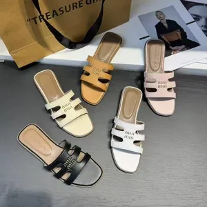 QuiteS 2026 New Women's Fashion Trend Flat Leather for Slipper Summer Casual Sports Sandals with Low Mid High Heels-Single Shoes