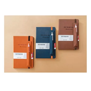 Hot Selling Agenda  With Elastic Pen Holder Pu Leather Journal Hard Cover A5 Daily 2026 Planner Customizable Wholesale Diary