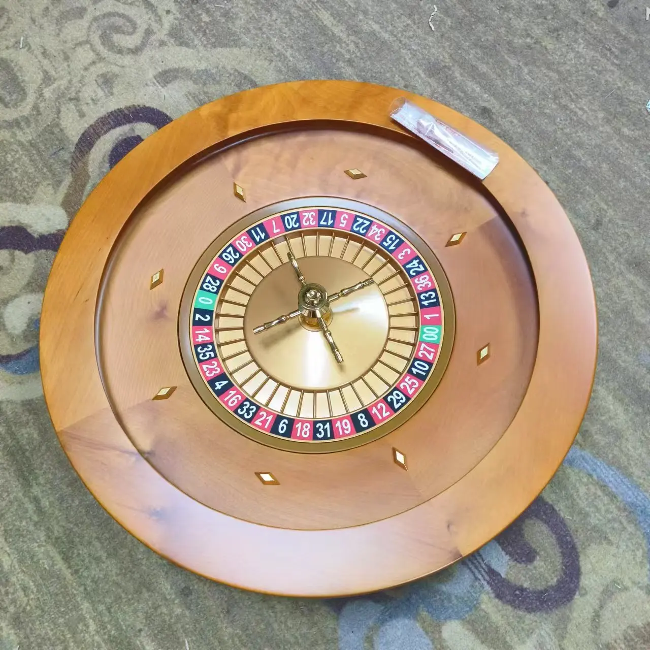 Deluxe Wooden Roulette Wheel Double-Zero