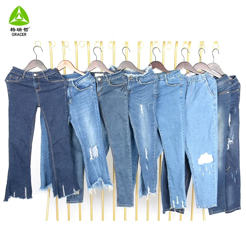 100KG Fardos de Roupas Usadas Por Atacado calças de Brim de