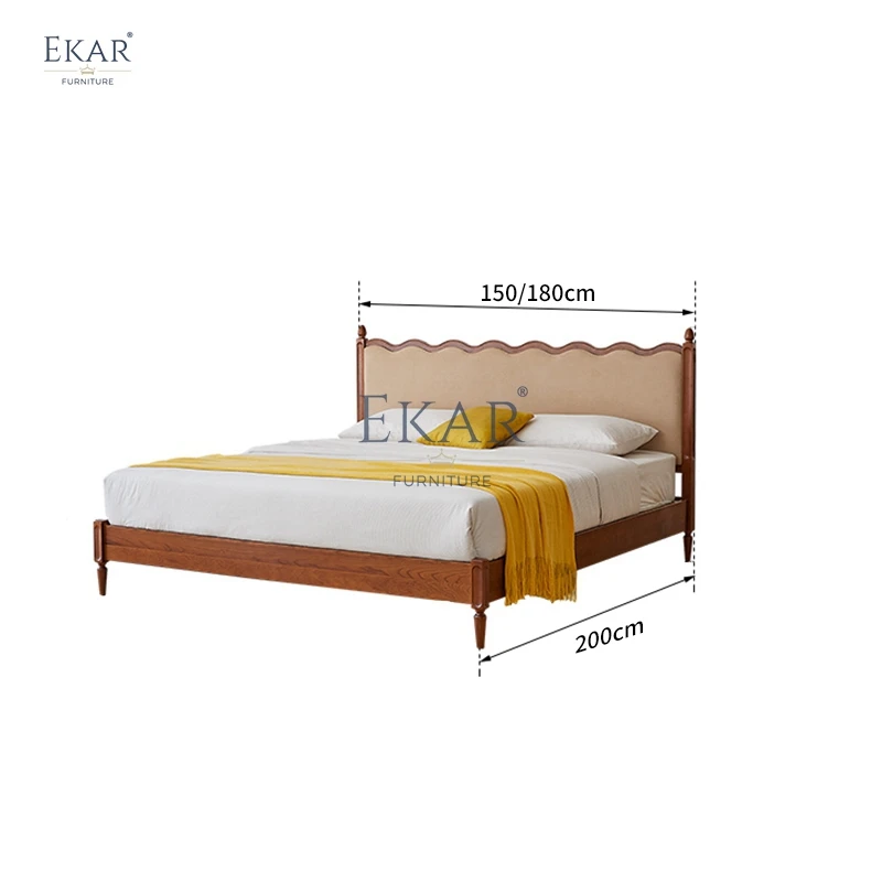 product new design modern furniture cherry wood lace bedside double bed-66