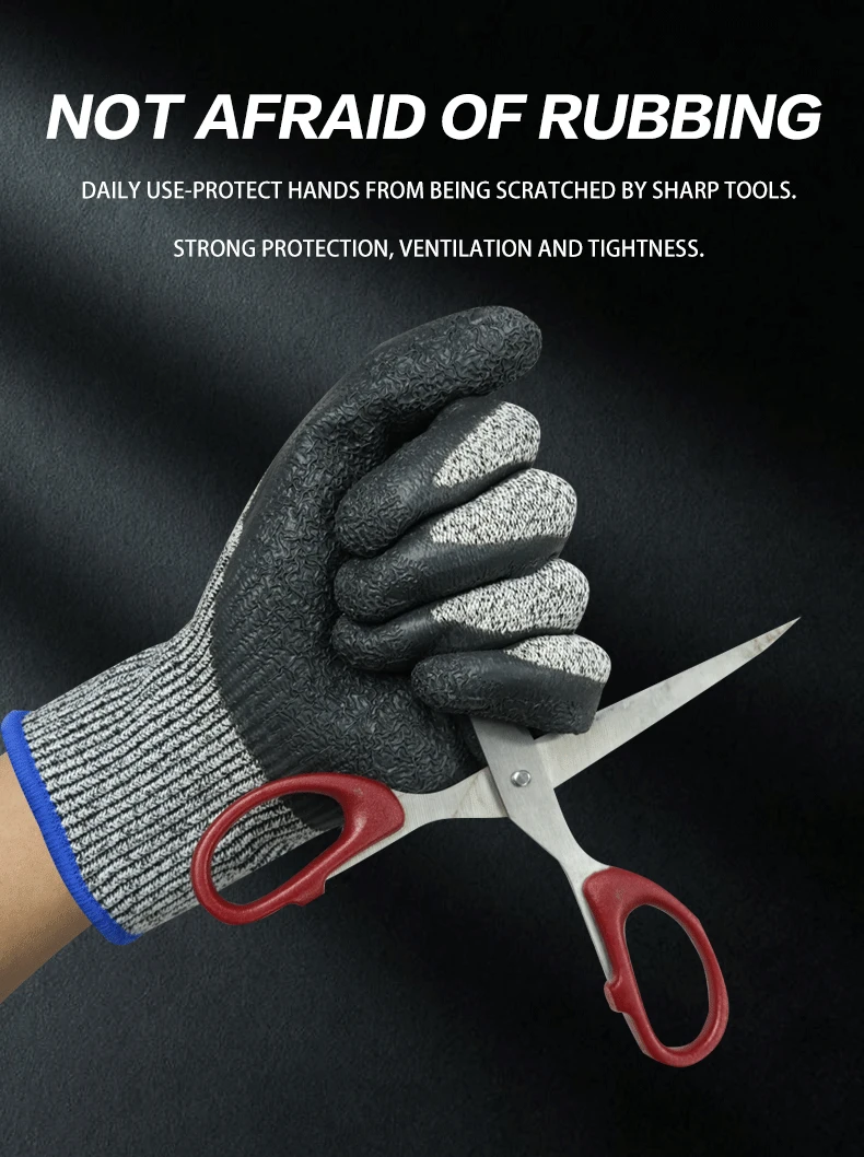 General Purpose Hand Gloves Latex Coated Protection Work Glove Anti Cut