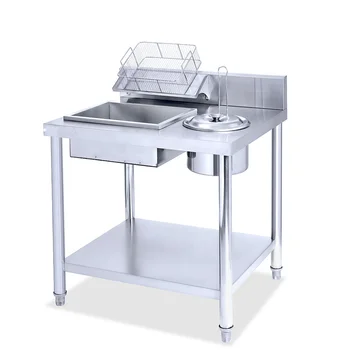 Commercial fast food kitchen equipment breading table Stainless Steel Chicken breading table