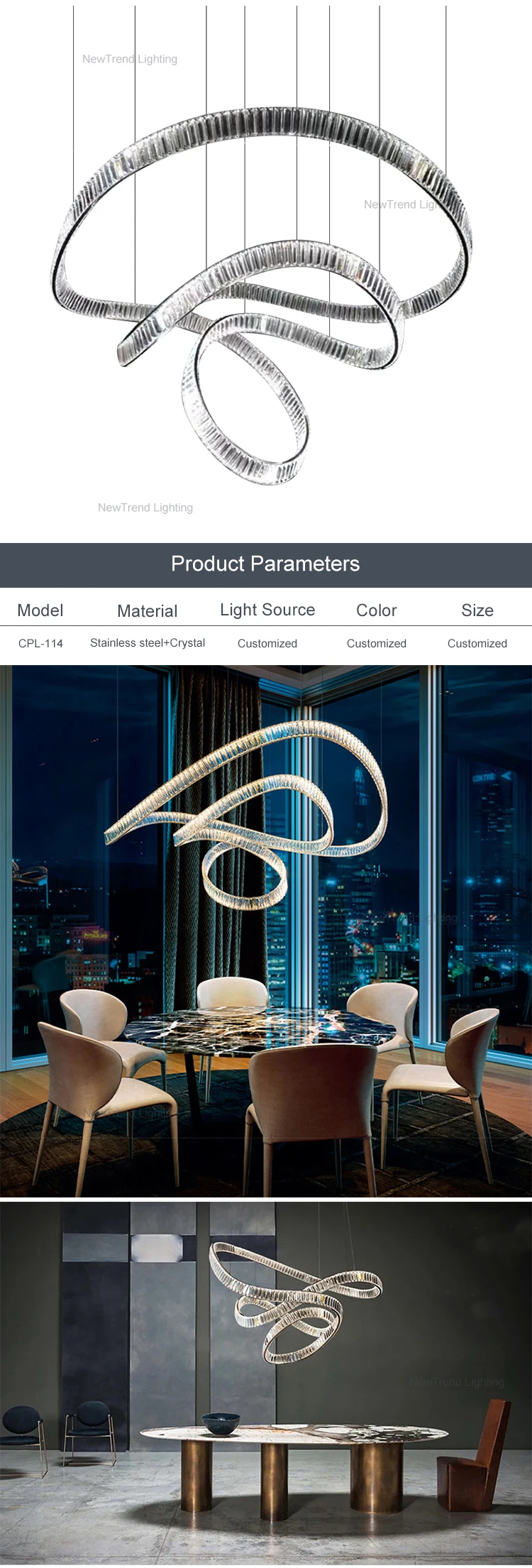 cpl 114 luxury style residential decoration hotel lobby villa modern crystal chandelier lamp -1