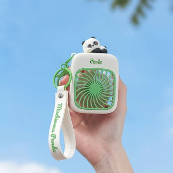 2024 New Design Panda Series USB Rechargeable Battery Mini keychain Fans