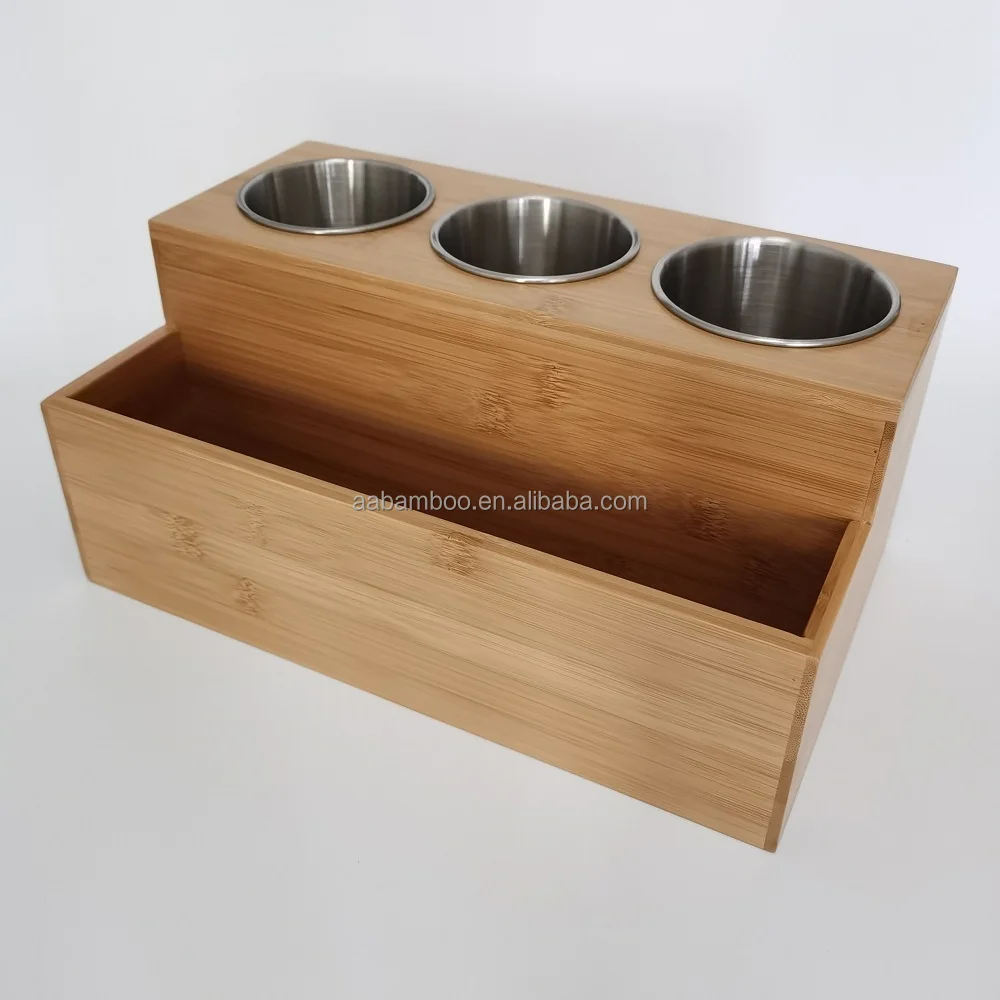 Multifunctional Bamboo Wooden Hair Tool Organizer Blow Dryer Holder
