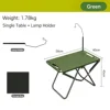 Green carbon steel tactical table with lamp holder + storage bag