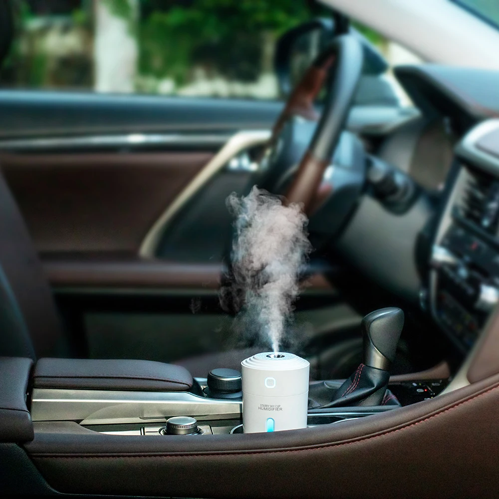 800mAh USB Rechargeable Mini Car Humidifier Ultrasonic Cool Mist Wireless Cordless LED Light Aromatherapy for Household Use