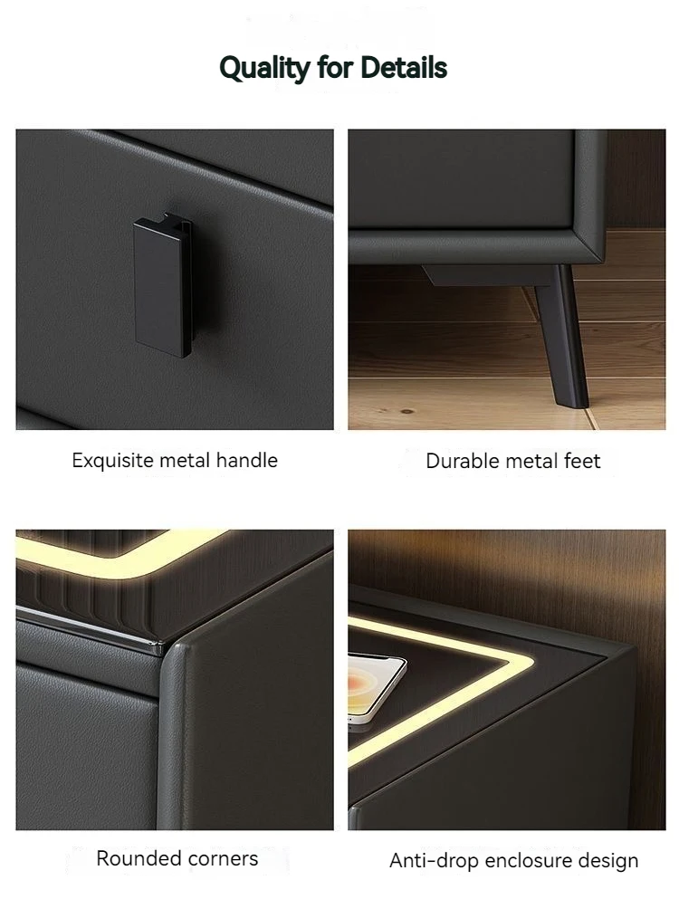 Modern Nightstand Touch Sensing Led Light Usb Wireless Design Smart
