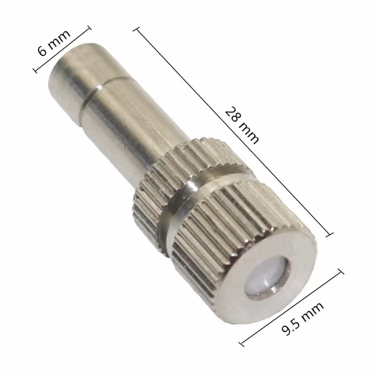 6mm Low Pressure Brass Fine Atomizing Misting Nozzle Anti Drip Misting Cooling System Nozzle Ceramic Gasket Garden Sprayer