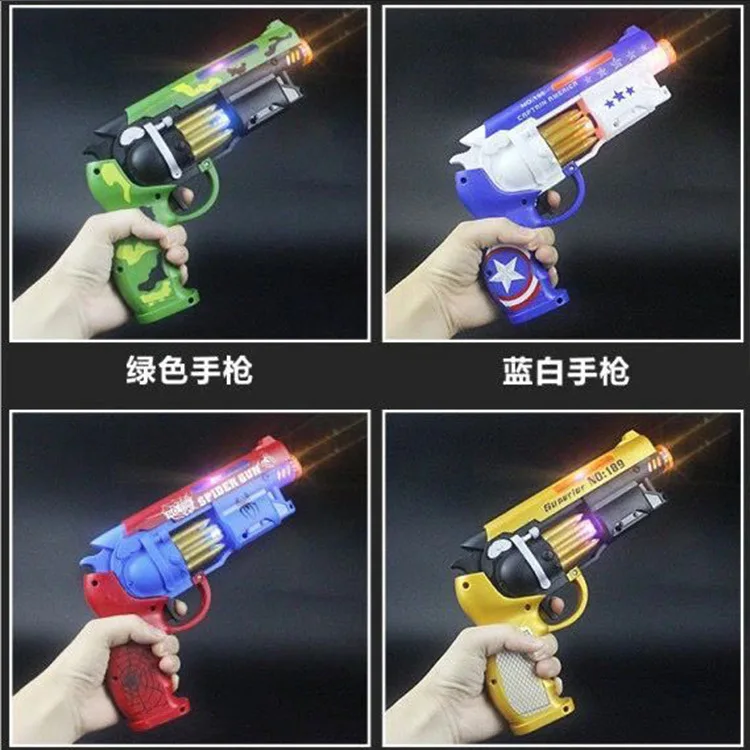 Wholesale New Electric Toy Gun Light Music Toy Pistol Camo Cartoon Eight Tone Gun