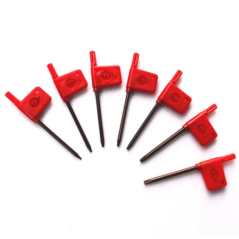 Горячая Распродажа Красный флаг/желтый флаг/S2 T6/T7/T8/T9/T10/T15/T20/T25 звездообразные ключи Ключ torx ключ с красным флагом звездообразный ключ