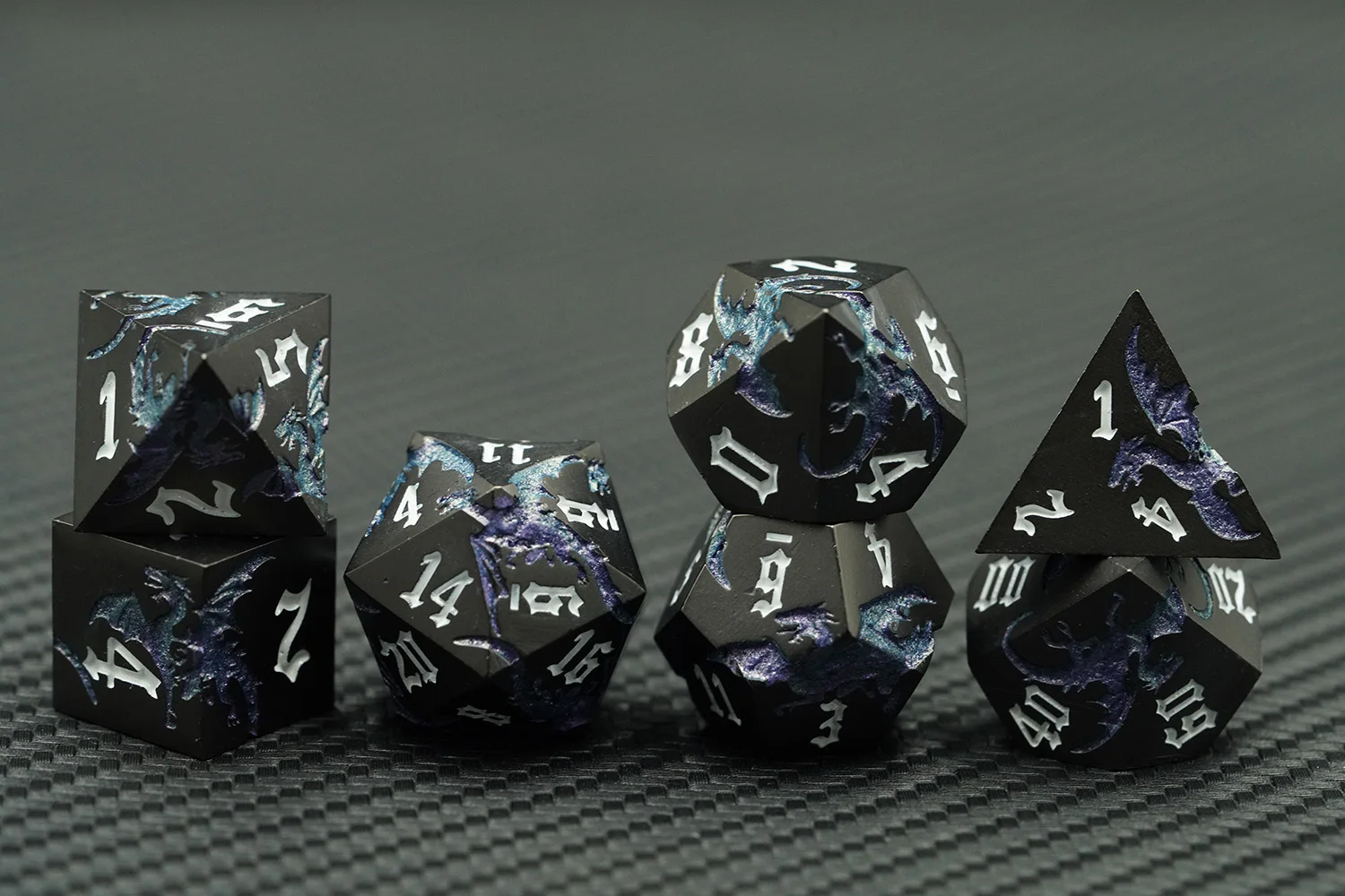 New 7pcs Dragons Polyhedral RPG Dice Set Handmade DND Game Good Price Made of Zinc Alloy Metal supplier