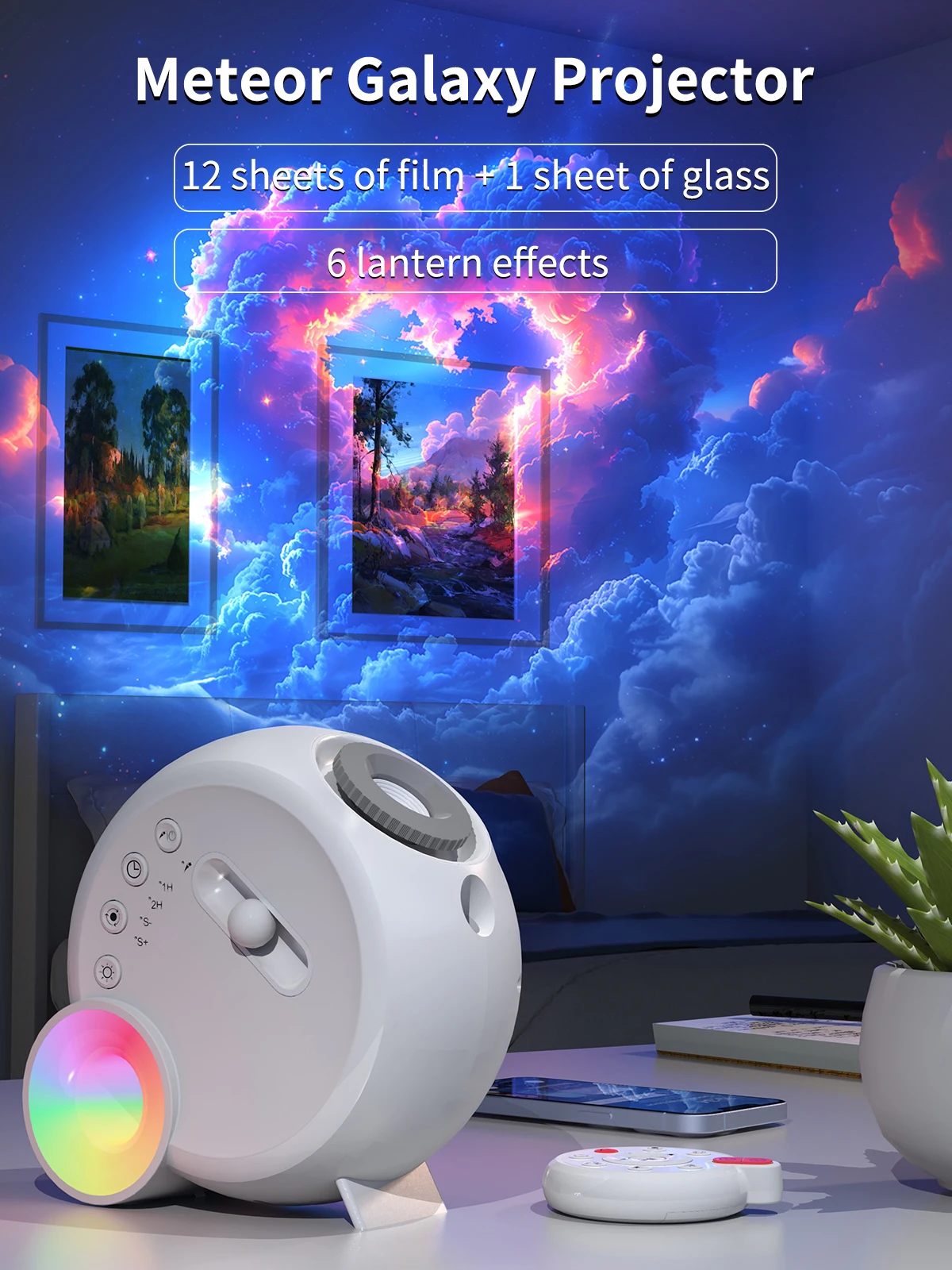 product 2025 newest 13 in 1 bluetooth speaker planetarium meteor star projector led sky projector night light white noise bedroom-38