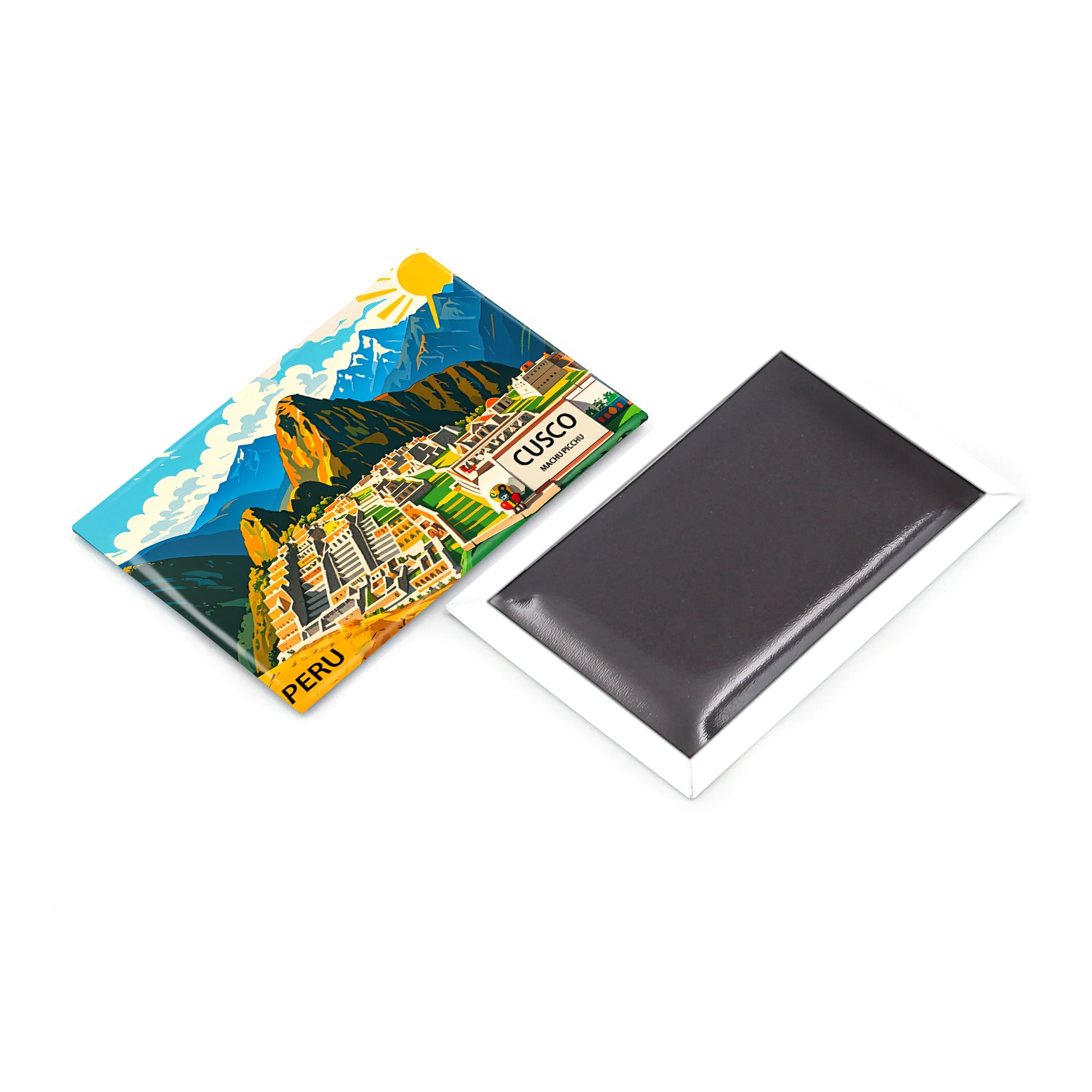 Magnete Frigorifero 3D Machu Picchu Perù - Souvenir Da Viaggio In Resina 7,3x6 Cm