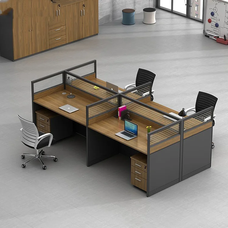 Modular Scalable Office Furniture Screens Partition Executive Office Workstations Computer Desk Table with Chair and Drawer