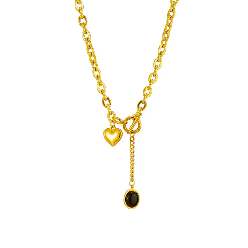 18K Gold Plated Tassel Necklace - Trendy Link Chain