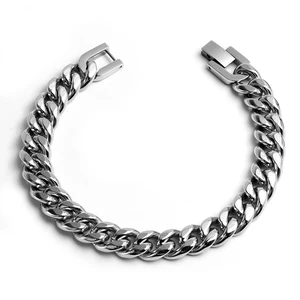 Tizti Jewelry Fashionable Jewelry Gold Silver Black Necklace Bracelet Stainless Steel Curb Men Cuban Chain