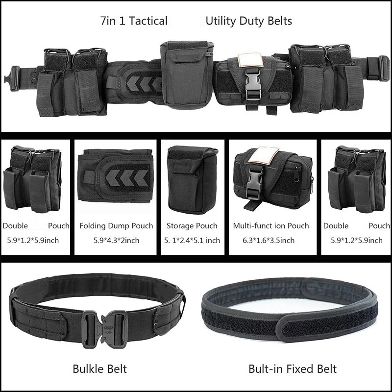 Upgrade Double Adjustment Tactical Belt Sport Enthusiasts Detachable Tactical Duty Belts Utility Belts with Accessories Pouches