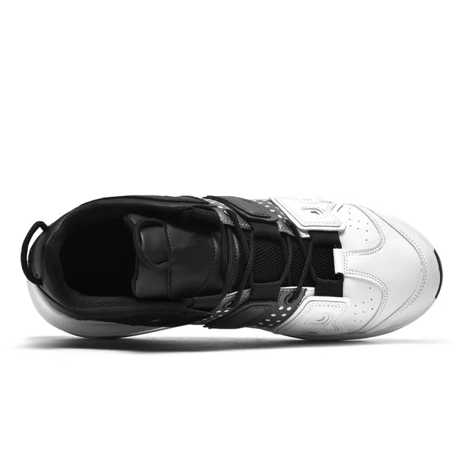 Latest Sport Breathable Leather Made White Flat Sneakers Black Casual Shoes For Men - Image 3