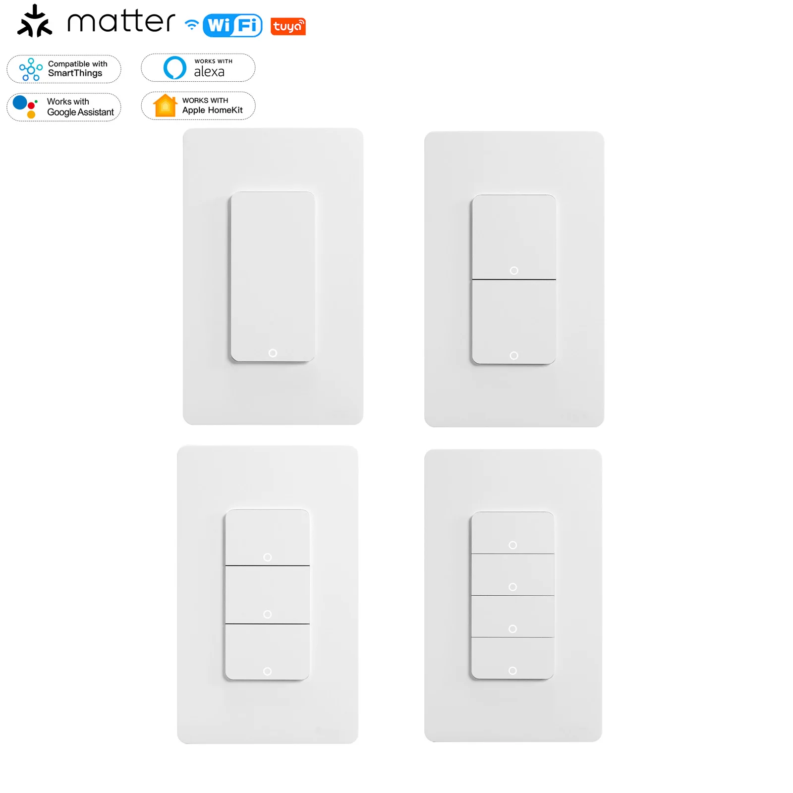 Matter Wif Smart Switch Hot Selling 2025 New Tuya Smart Switch Smart Life Remote Control Switches Wall Panel Smart Home Products